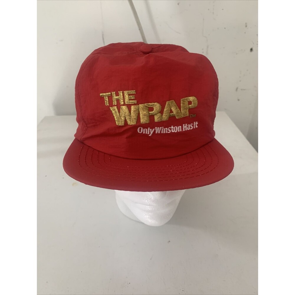 Vintage 90s The Wrap Winston Cigarettes Hat Snap Back Red Only Winston Has It